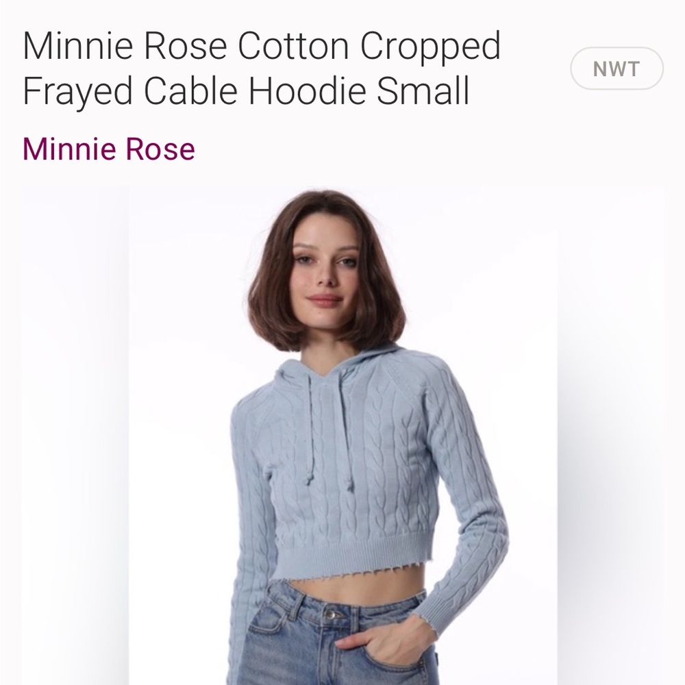 Minnie Rose Light Blue Off-the-Shoulder Sweater